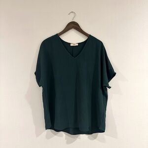 Teal maternity shirt, new condition.